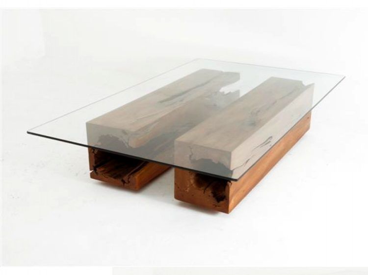 wood and glass coffee table