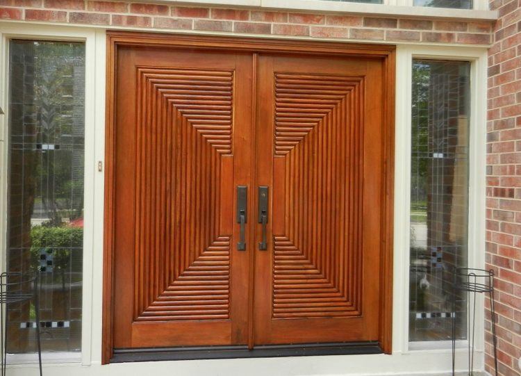 wood door with pattern