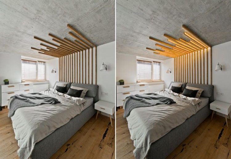 cool wooden headboard design