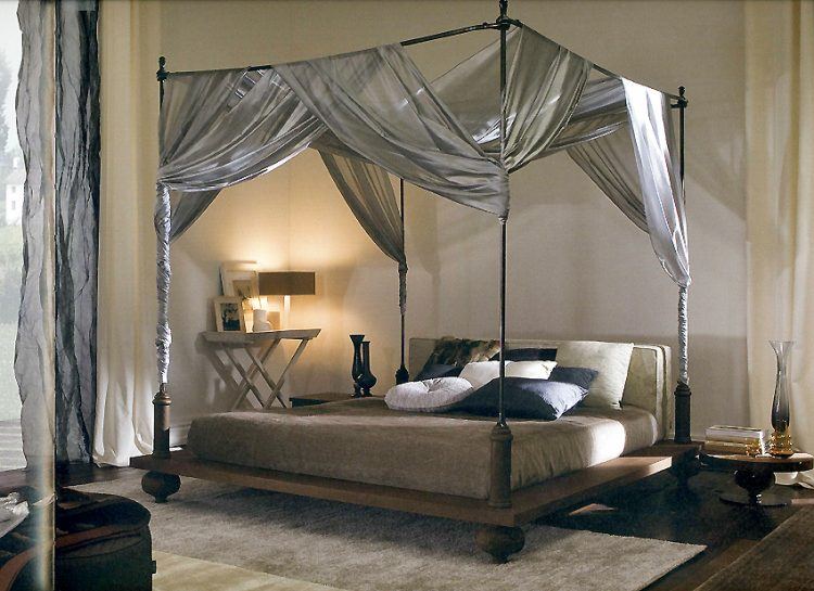 modern iron four poster bed