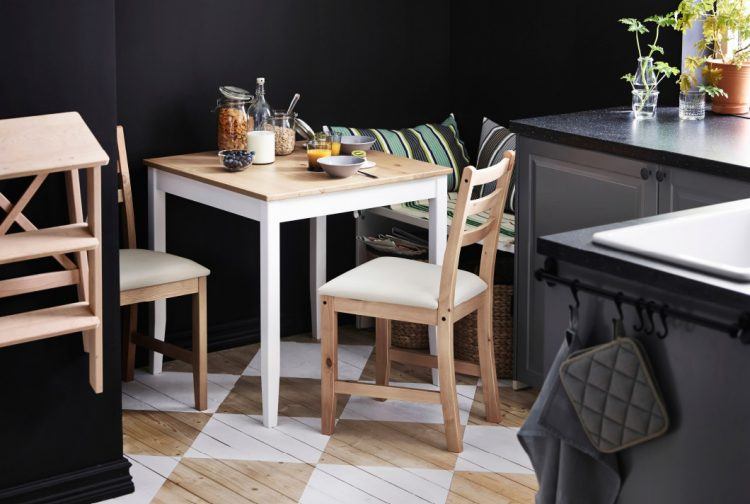 simple wooden kitchen table from ikea