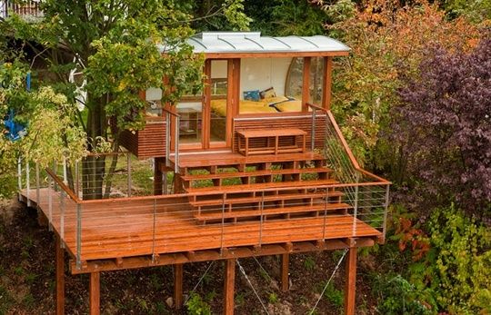 cool tiny home on stilts