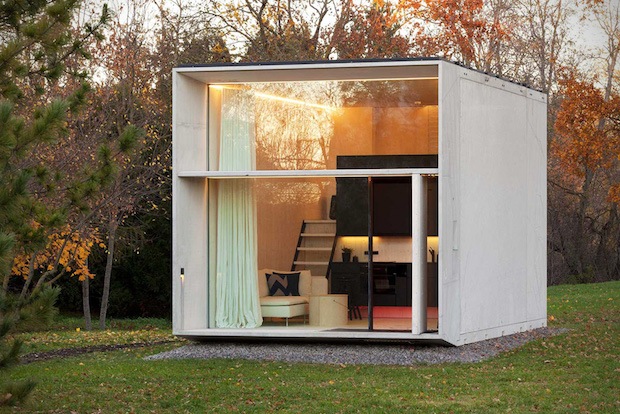 square small glass house