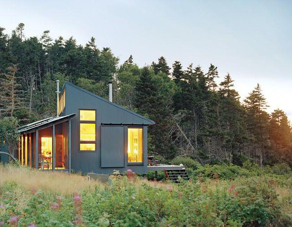 simple small house in the woods