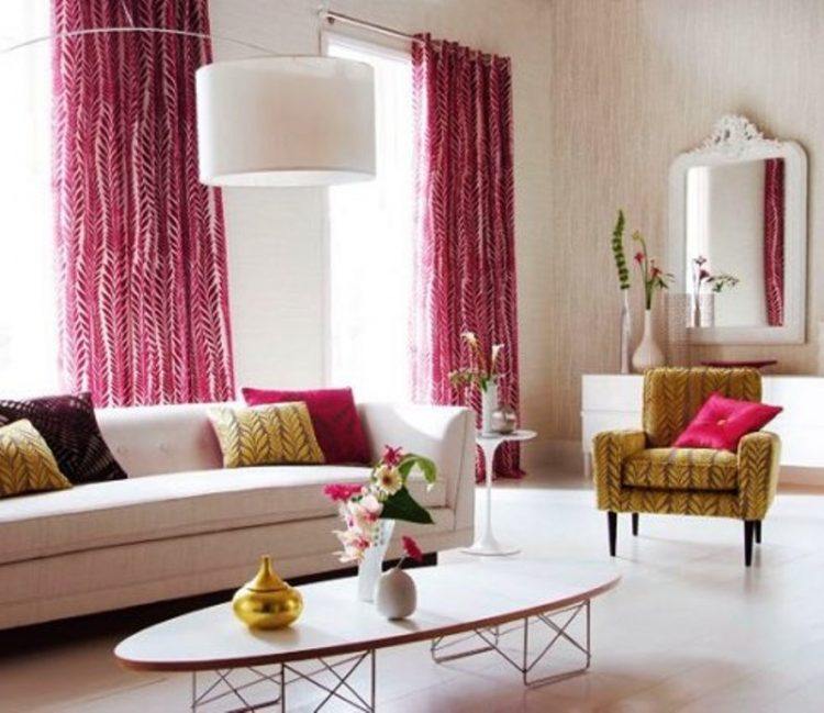 chic pink living room curtains