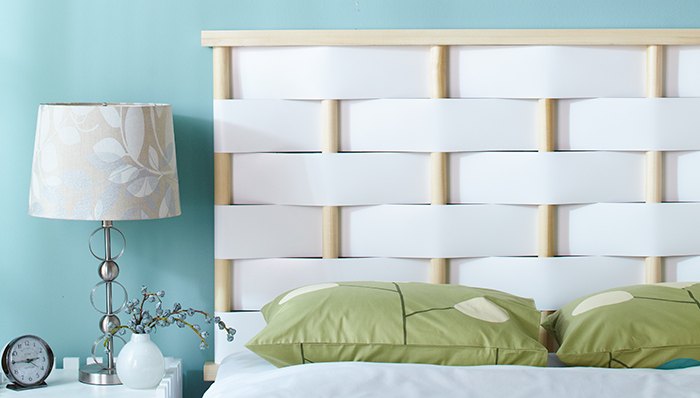 DIY woven headboard white