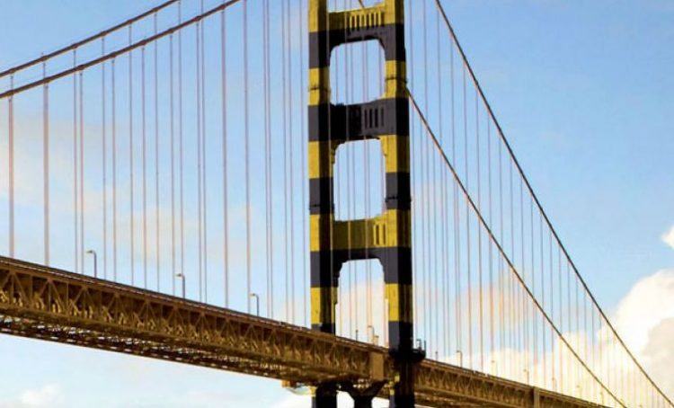 Golden Gate Bridge Black and Yellow