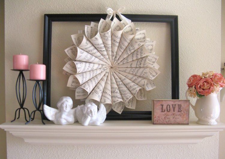 pink and white love themed mantel