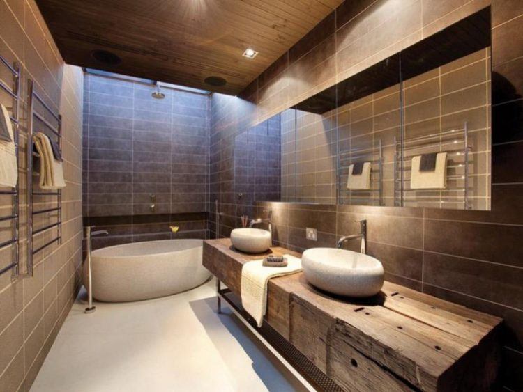 modern bathroom design with bright lighting