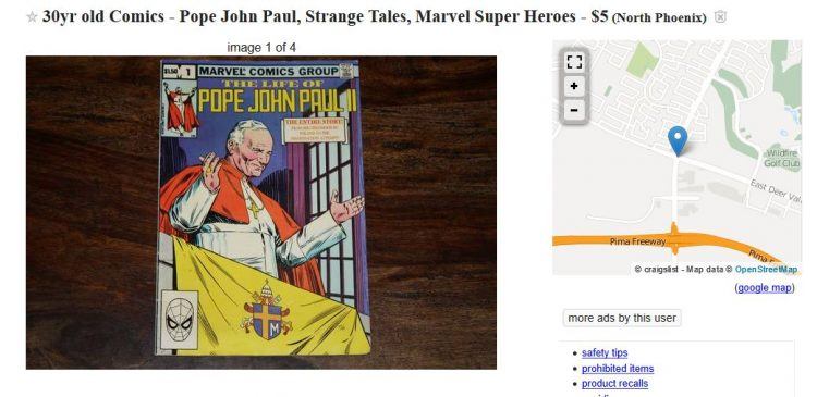 Papal Comics Fr Sale