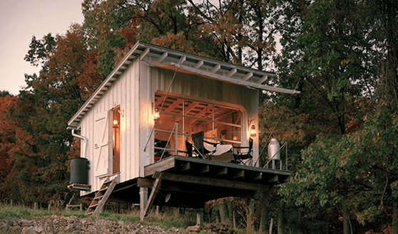 nice tiny home on wooden stilts