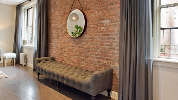 simple brick accent wall