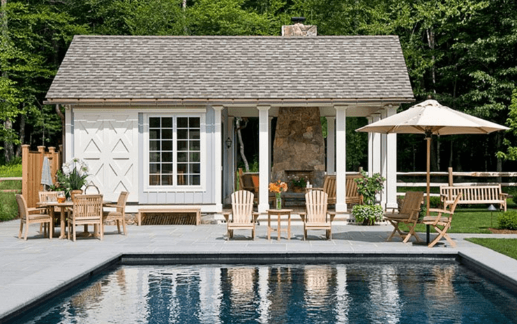 small house with pillars