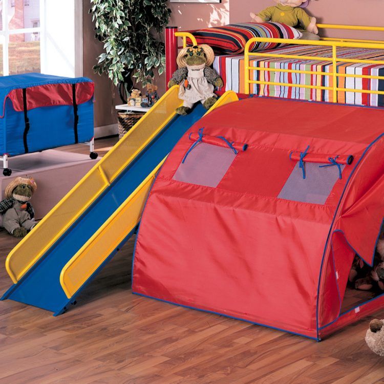 Twin-Loft-Bed-with-Slide-and-Tent-7239