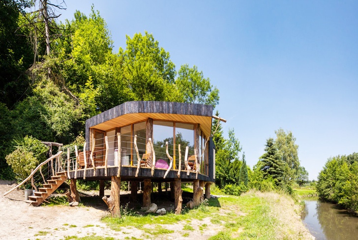 small house on stilts in the netherlands