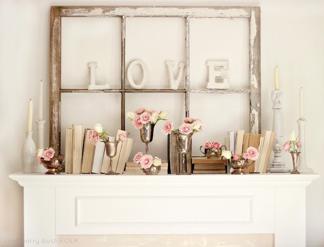 love themed mantel decor