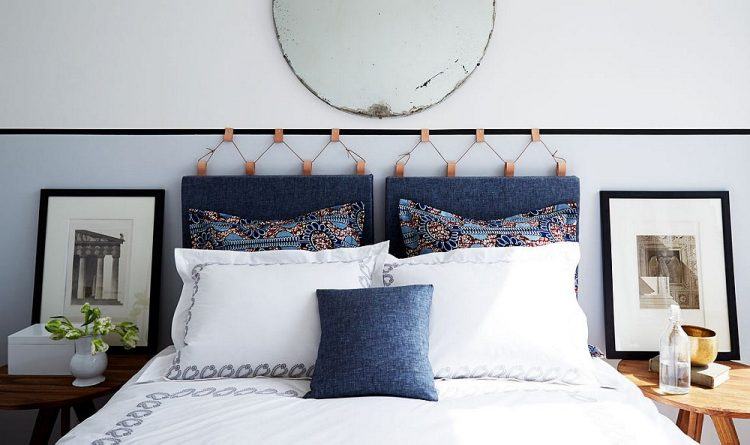 Unique blue headboard design