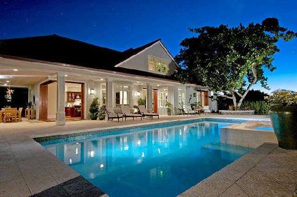 large pool house design