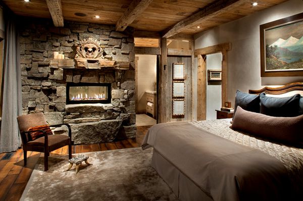 cozy bedroom with nice fireplace