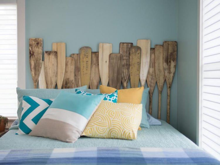 head board made of paddles 