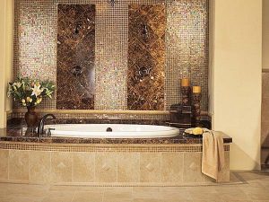 15 Beautiful Glass Bathroom Tile Designs