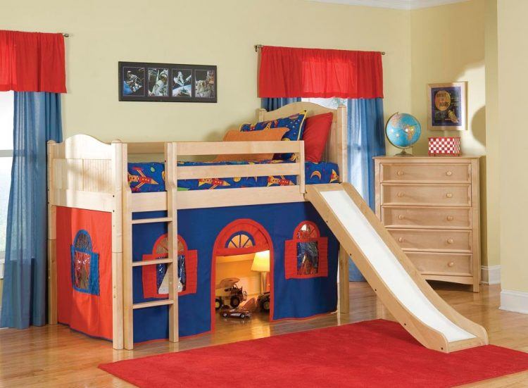 kids bedroom with slide