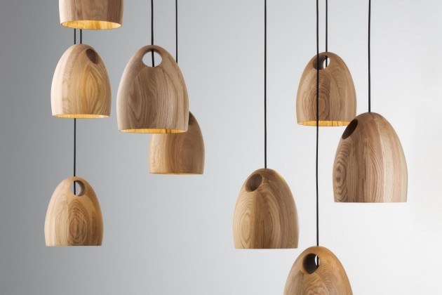 hanging wooden lights