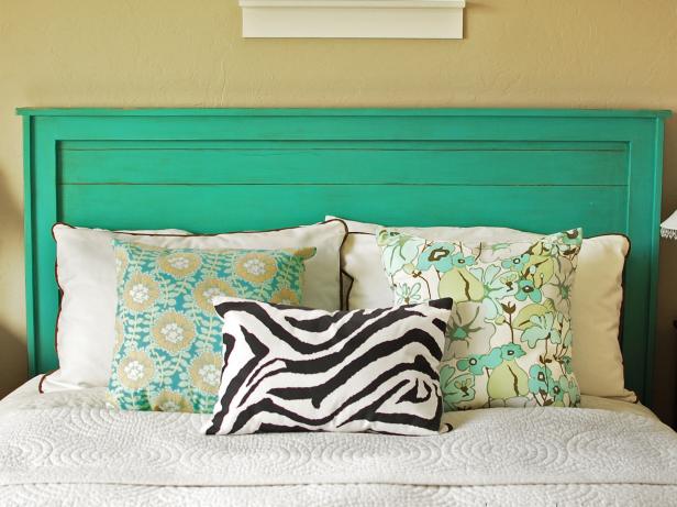 simple bright green headboard