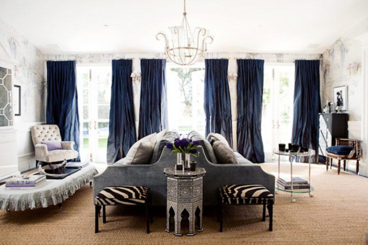 beautiful blue living room curtains