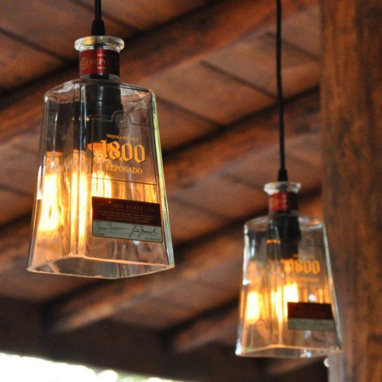 tequila bottle hanging lamps