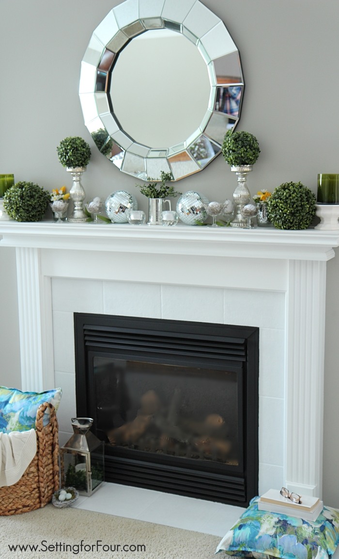 spring mantel decor