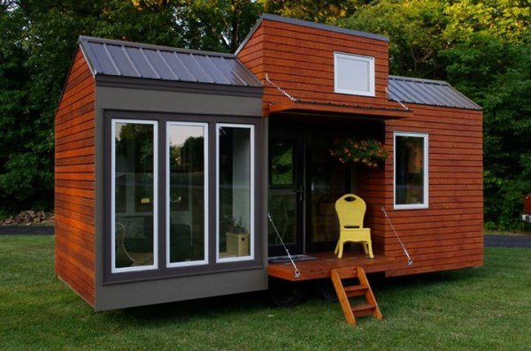 tiny home with small porch