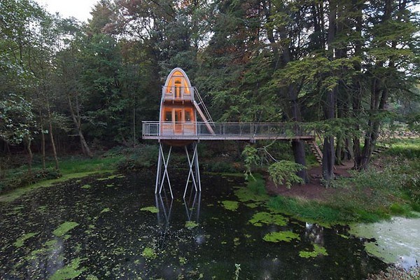 small home stilted over the water