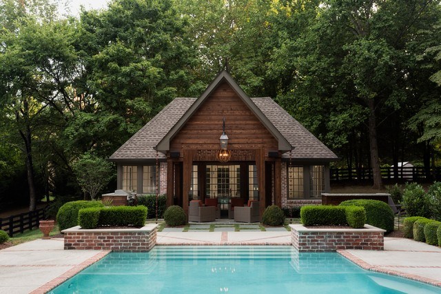 traditional pool house