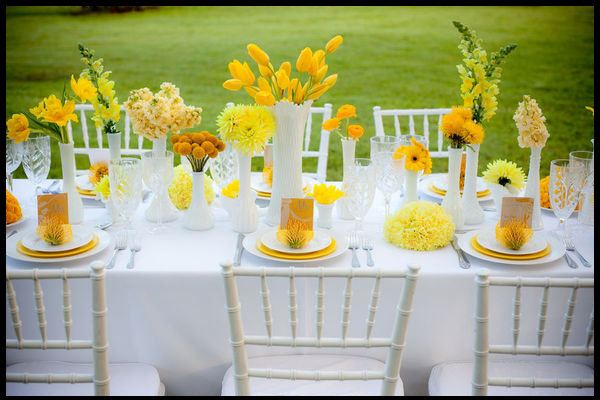 yellow floral centerpiece