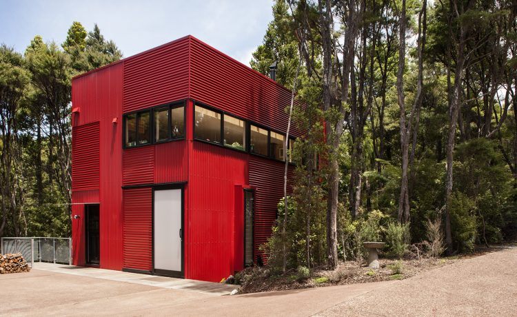 modern red house