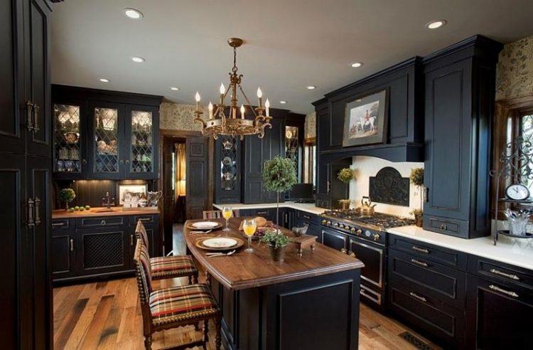 beautiful black kitchen design