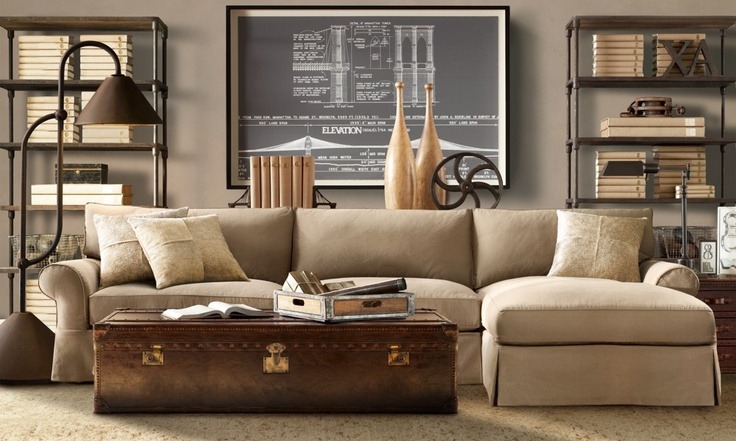 living room with light colored furniture