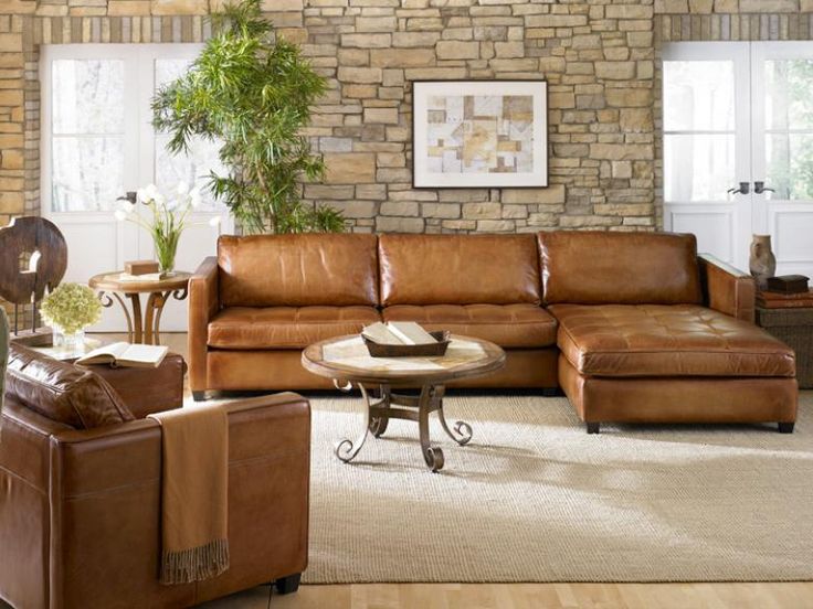 light brown leather sectional