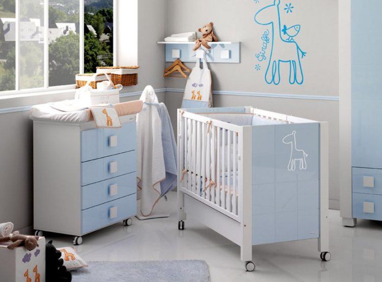 nursery with crib on wheels