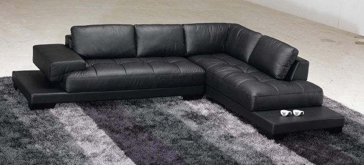 black leather couch set