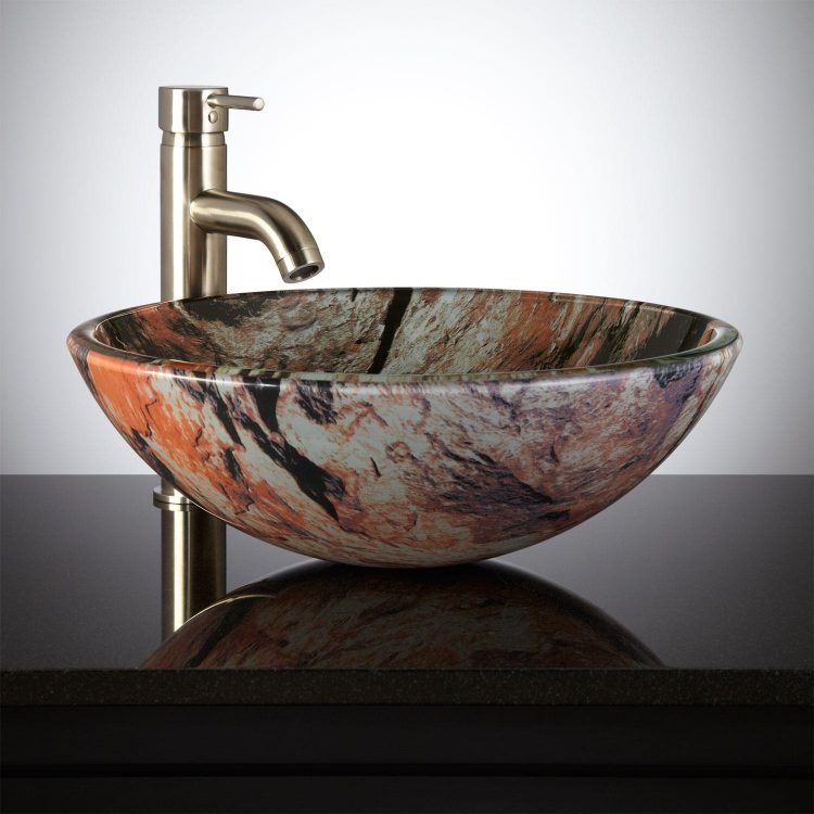 cool bowl of glass sink