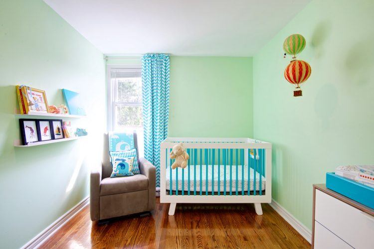 elegant nursery with hardwood flooring