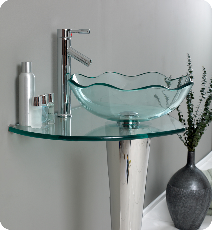 unique glass vessel sink design