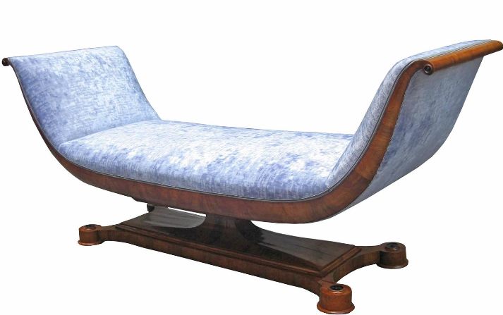 Fine Early 1820s Biedermeier Chaise Lounge