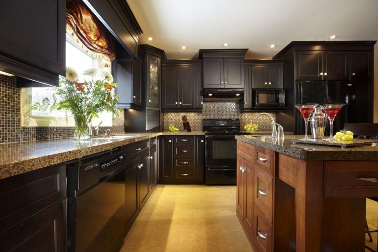 black and brown kitchen design