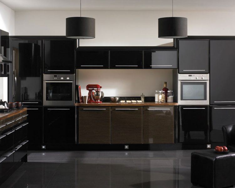 modern kitchen with sleek black design