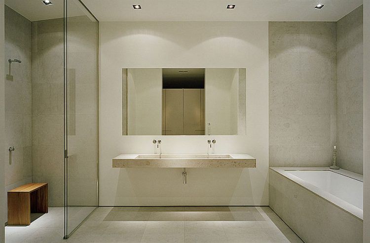 modern bathroom with glass shower