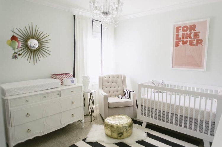 nice nursery with all white design