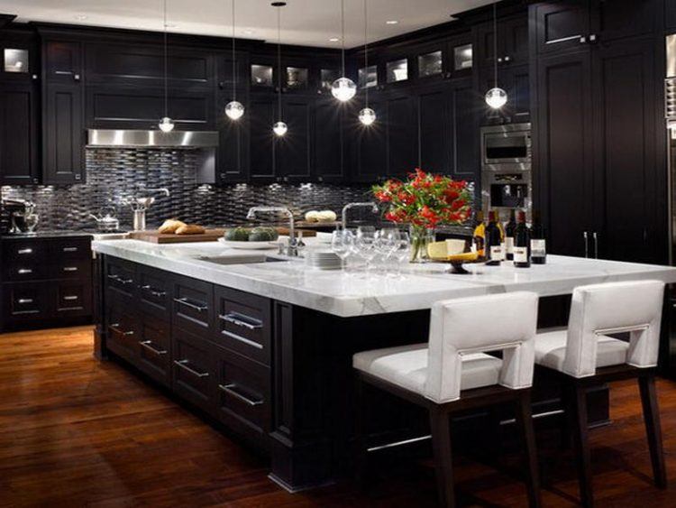 20 Stunning Black Kitchen Cabinets   Modern Black Kitchen Cabinets 750x563 